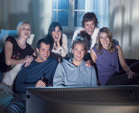 Friends watching a movie