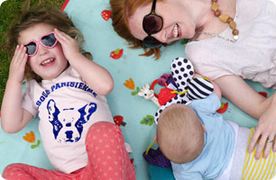happy family enjoying the sun