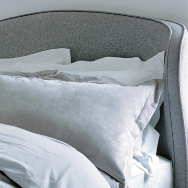 Close up of a velvet-effect pillowcase.