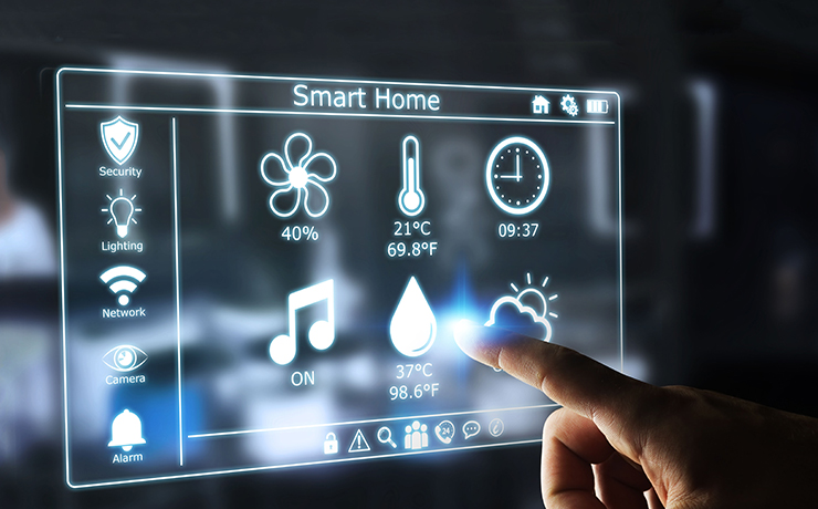 Smart home automation concept with icons