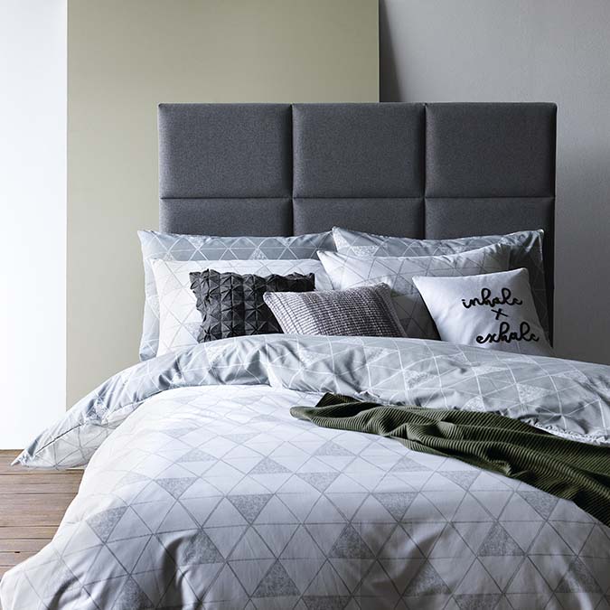 Geo print bedding set.