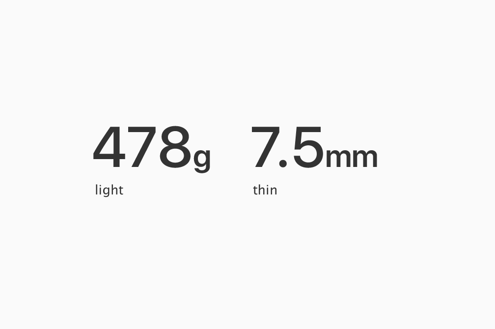 478g light 7.5mm thin