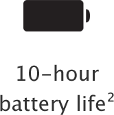 10-hour battery life.