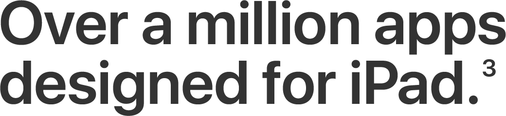 Over a million apps designed for iPad.