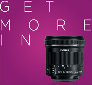 Image of a Canon wide-angle lens. Get more in.