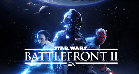 Image of 3 characters from the BattlefStar Wars BattleFront 2 game placed in front of a drark background with planets and moons.