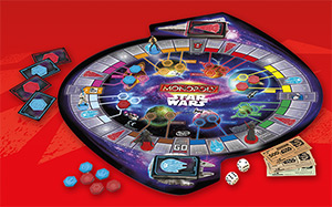 Image of a Star Wars board game set-up on the floor.