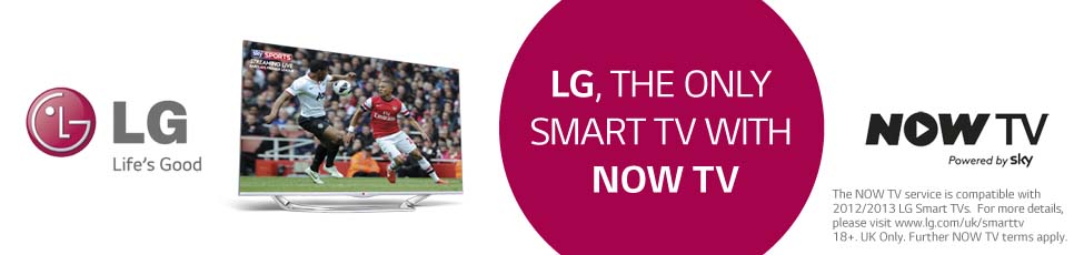 LG, the only Smart TV with NOW TV.