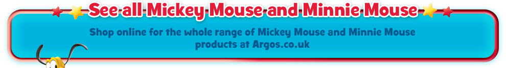 Buy and browse from the whole range of Mickey and Minnie Mouse products at the Argos online Mickey and Minnie shop. Buy and browse from the whole range of Mickey and Minnie Mouse products at the Argos online Mickey and Minnie shop.