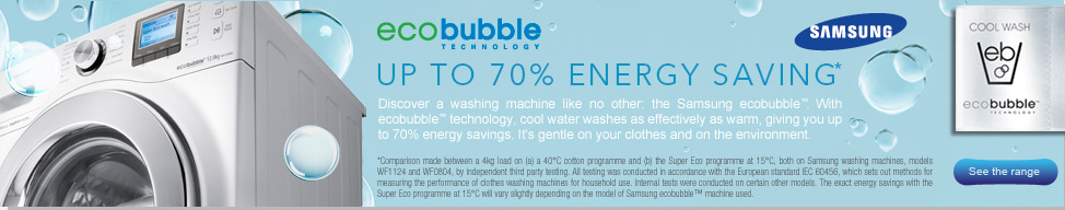 Buy Samsung ecobubble large kitchen appliances at Argos, including Samsung ecobubble washing machines. Argos, your online shop for Samsung ecobubble.
