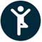 Fitbit's icon of a person stretching/jumping.