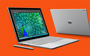 Microsoft Surface Book open.