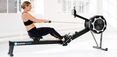 Image of a woman exercising on the rowing machine