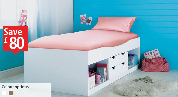 white cabin bed argos