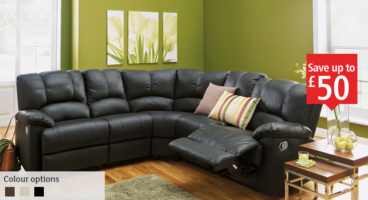 Diego - recliner corner unit - large recliner sofa - regular recliner sofa - recliner chair collection