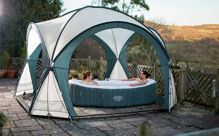 Lay-z spa dome cover for a hot tub.