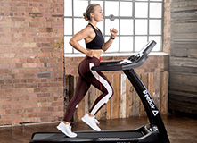 Woman running on treadmill