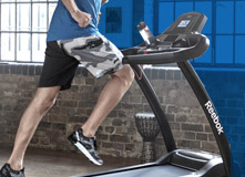 Man running on treadmill