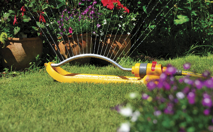 Sprinkler watering garden