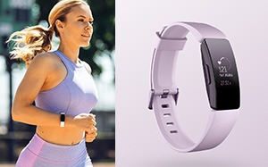 Woman wearing a Fitbit Inspire HR