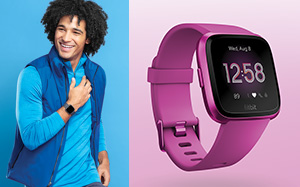 Man wearing a Fitbit Versa Lite