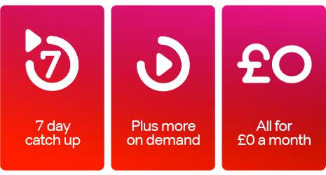 Image showing Freeview Play features - 7 days catch up, Plus more on demand, All for &poind;0 a month