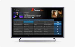 Image of a Freeview Play TV menu screen