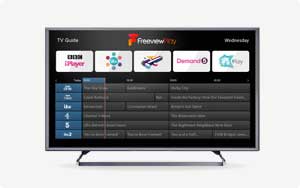 Image of a Freeview Play TV menu screen
