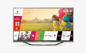 Image of Freeview Play TV menu screen showing some of the featured optional paid for services